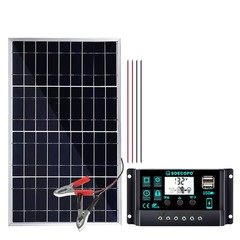 100W Portable Solar Panel with Battery Clips with 30A/60A/100A Controller to Dir