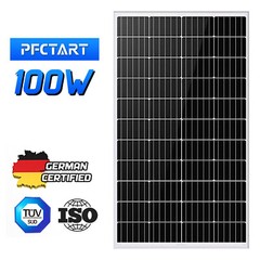 PFCTART 100W 12V Solar Panel High Efficiency Monocrystalline Module RV Boat Home