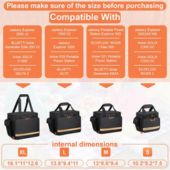 Portable Station Bag Compatible with Jackery Explorer 1000 V2/1000,With Plenty o