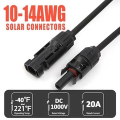 10 FT 10 AWG Solar Extension Cable Male Female Connector Y Branch Adaptor Kit