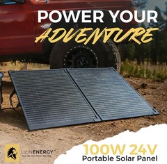 Lion Energy 100 Watt 24V Portable Solar Panel for RV, Outdoor Camping and Travel