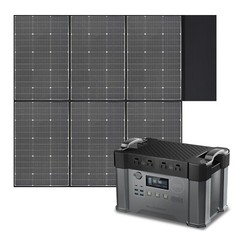 ALLPOWERS 2400W Solar Generator Power Station & 600W Mono Fortable Solar Panel