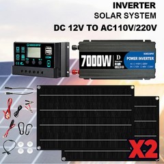 7000W Sine Wave Inverter Solar Kit | 2pcs Solar Panels + 100A Controller