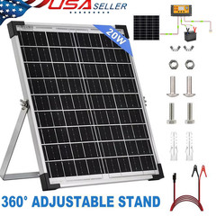 20W Solar Panel 12V Charger Battery Charger Kit Maintainer Trickle Boat Car RV