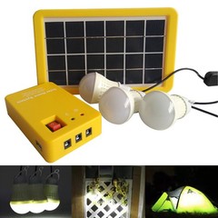 5V Solar Power Panel Generator Kit USB Charger Home System 3×LED Bulbs Light New