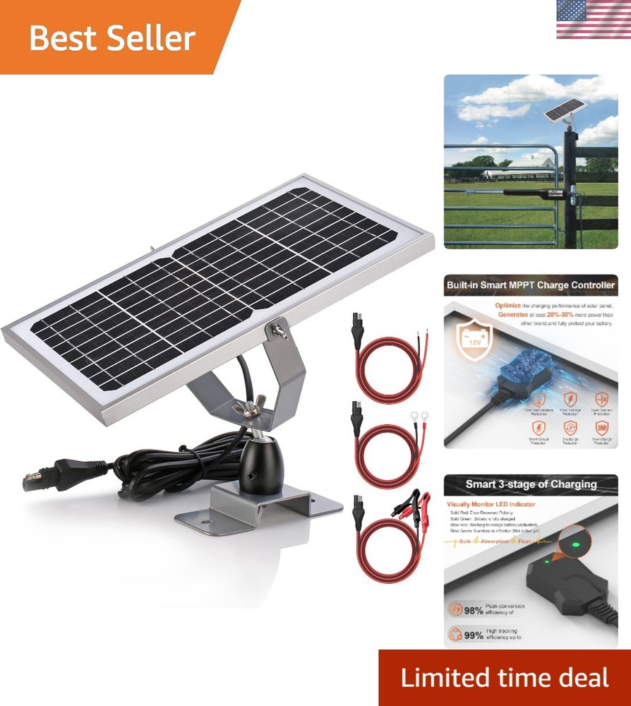 Ultra-Smart 10 Watt Solar Battery Charger – Ideal for Cars, Marine & Trailers