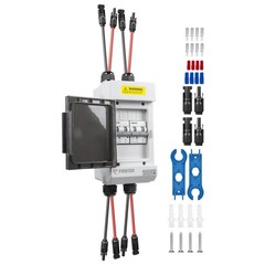 Pjerjzn Solar Panels Disconnect Switch 10A 1000VDC PV Shut Off Switch 2 Strin…