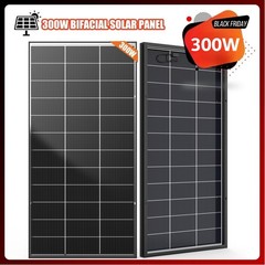 Bifacial 300W N-Type 12V Solar Panel 18BB Mono HighEfficiency for Sunsh/RV/Home