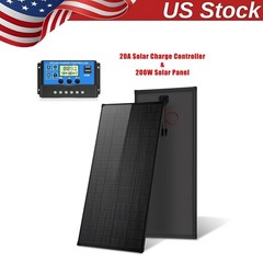 200W Solar Panel N-Type Mono&20A Controler Kit 18V RV Camper Boat Battery System