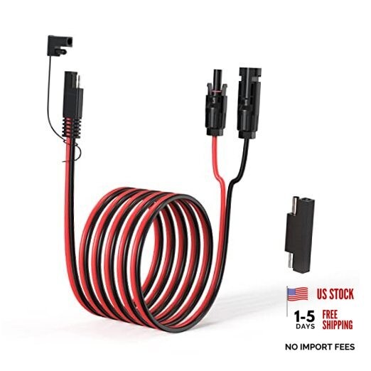 Solar Connector to SAE Adapter 2 3.3 10 20 35 50FT SAE Solar Panel 10AWG 10FT