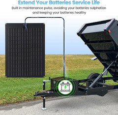 Solar Battery Charger Maintainer 20W Solar Panel Kit for Dump Trailer Built-In