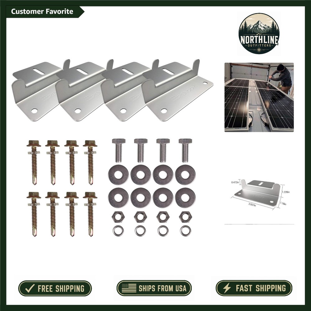 Easy Install Solar Panel Z Bracket Set for Trailers and Yachts – Gray Finish
