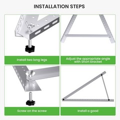 41in Adjustable Solar Panel Mount Brackets with Foldable Tilt Legs, Aluminum …