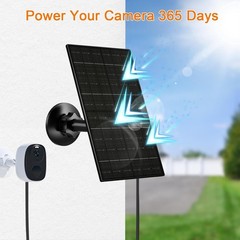 6W Solar Panel for Security Camera Outdoor, 5V USB/USB-C Solar Charger Compat…