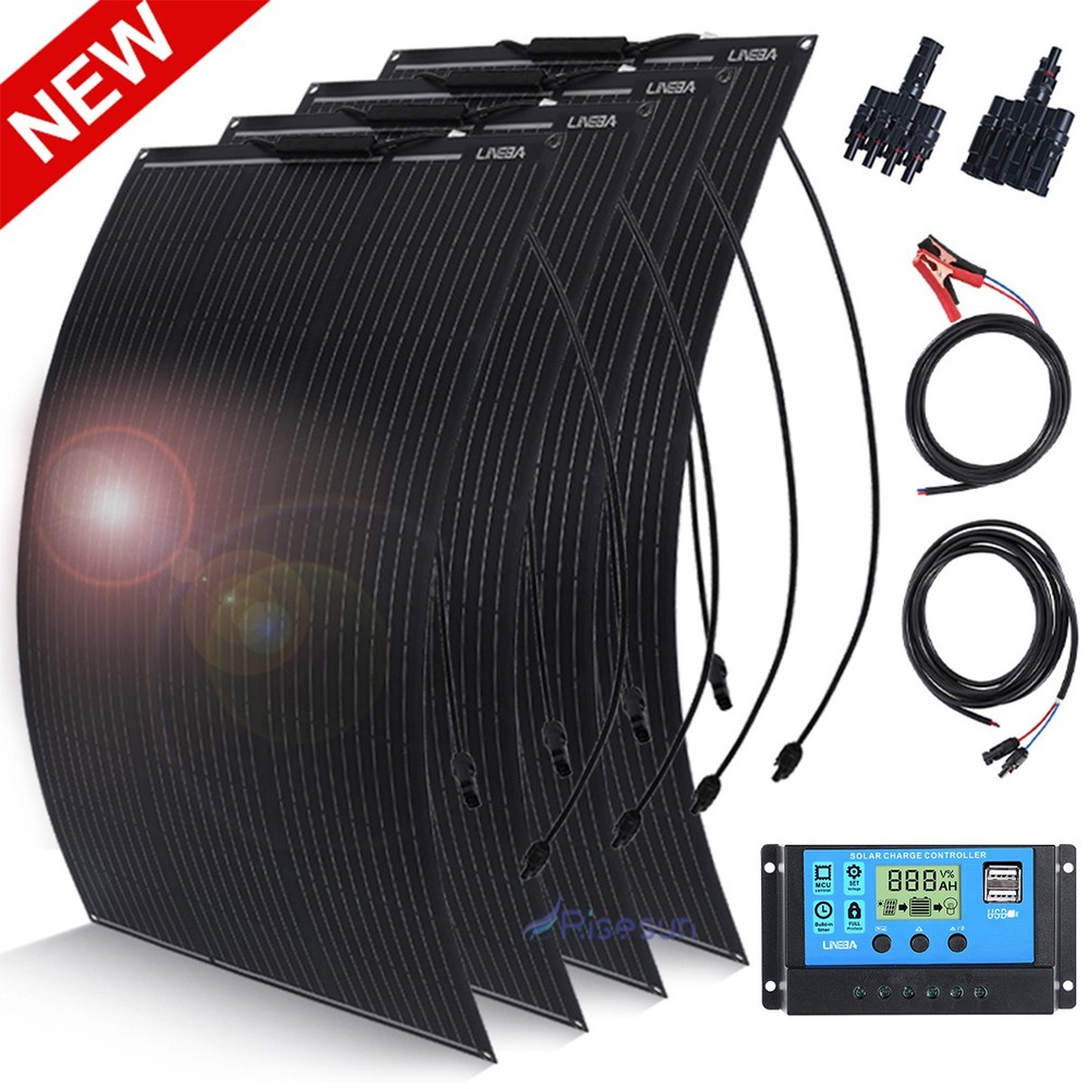 400W Solar Panel Kit Battery Charger 30A Controller RV Trailer Camper Van Boat