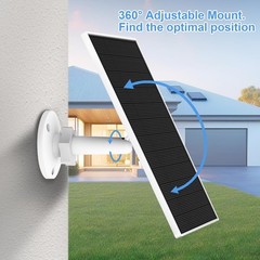 5W Solar Panel for Security Camera IP65 Waterproof with 9.8ft Cable Wall Mount