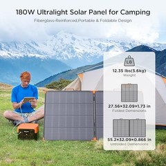 Portable Solar Panel N-Type 16BB,25% High Efficiency Foldable Solar 180W