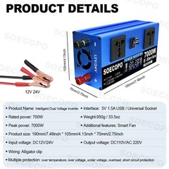 SOECOPO 7000W Peak Solar System Kit Flexible Panel 100A Controller 12V 24V