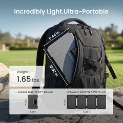 45w Portable Solar Panel Charger USB-C PD 3 Port Foldable Waterproof Camping Kit