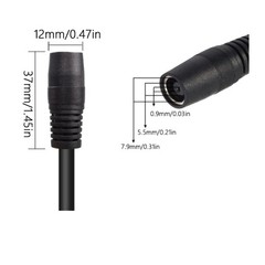 8mm DC7909 Power Cable for Solar Panel, 14AWG Gauge, with DC8020 Adapter Cable