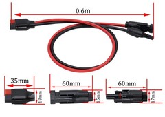 10AWG Solar Panel Cable Connector to Female Adapter for RV/Van Camping 60cm
