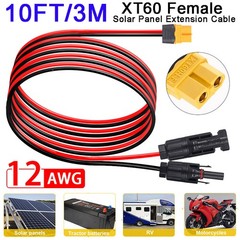 10ft/3m Solar Panel Extension Cable XT60 to Solar for RV Portable Power Station