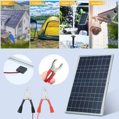 1/2PC Solar Panel 12V Solar Battery Trickle Charger 100A W/Controller Maintainer