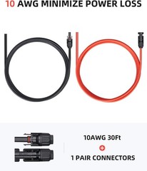 30ft Solar Extension Cable – Male Female Connectors