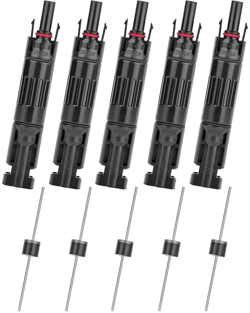 5 PCS PV Solar Panel Connector Male/Female 10A Built-in Diode Solar Wire Conn…