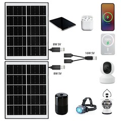 NEWCONNY 5V 16W Solar Panel for Security Camera IP65 Waterproof USB Type-C