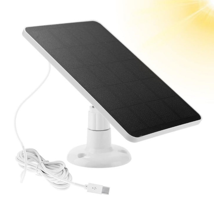 USB Port 5V DC Rigid Amorphous Thin-Film Solar Panel w/ Mount Stand