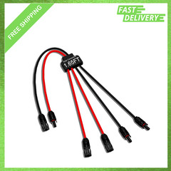 Solar Connectors for 2 Solar Panels, IP68 Waterproof Y Branch Parallel Adapter