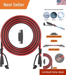 16AWG SAE Extension Cable 12FT – Quick Disconnect with Protection Cap for Safety