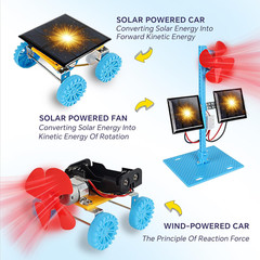 4 in 1 Solar Power & Electric Motor STEM Kits,Science Experiment Projects for Ki