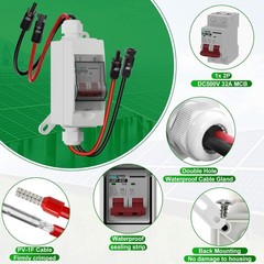 Interruptor de desconexión para paneles solares de 32 A y 500 V CC, disyuntor mi