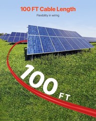 100ft 10AWG Durable Solar Extension Cord 6mm² Moisture Resistant Red