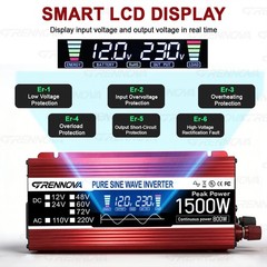 Grennova 1500W Pure Sine Solar System 60A MPPT Dual Voltage Inverter RV Van Farm