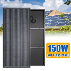 150W Solar Panel Monocrystalline 12V Battery Charging for Home RV Boat Not Glass