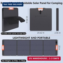 N-Type 16BB 200W Portable Solar Panel for Power Station ETFE Foldable Solar Pane