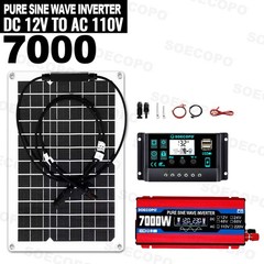 7000W Solar System Kit 12V To 110V/220V Off-Grid Inverter System 100A Controller