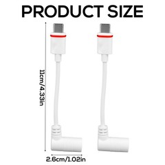2pcs Barrel Plug to USB-C Power Adapter for Ring Solar Panel USB-C Security …