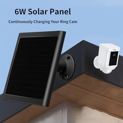 6W Solar Panel Charger for Ring Camera, Compatible with Ri ng Stick Black 1Pack