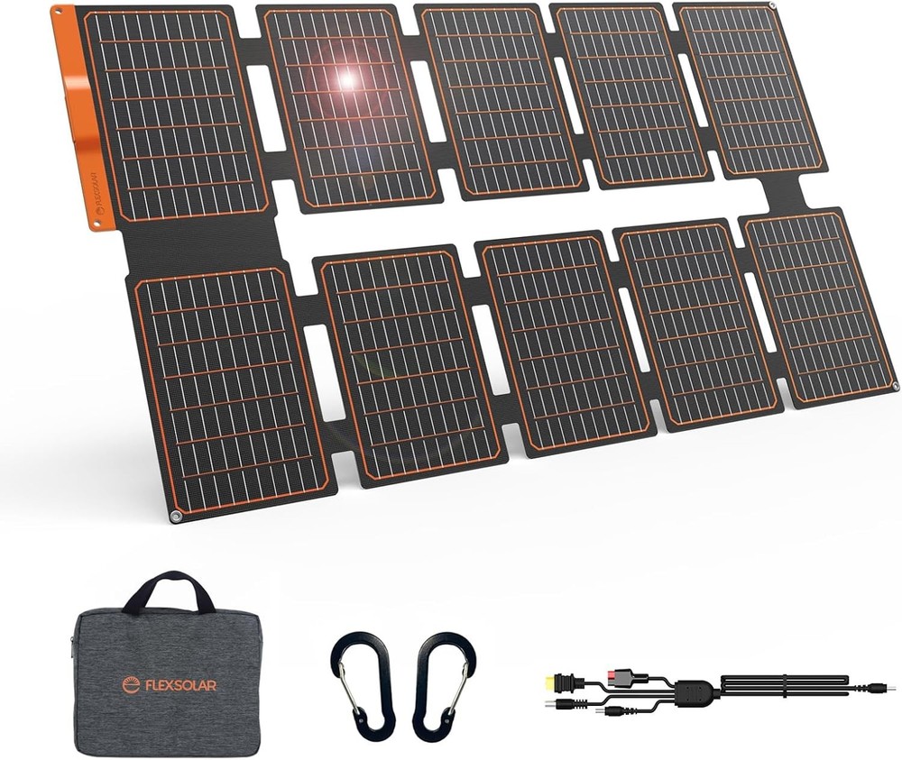 Flexsolar 100W Portable Solar Panels Chargers with PD3.0 USB-C,QC3.0 USB-A …..