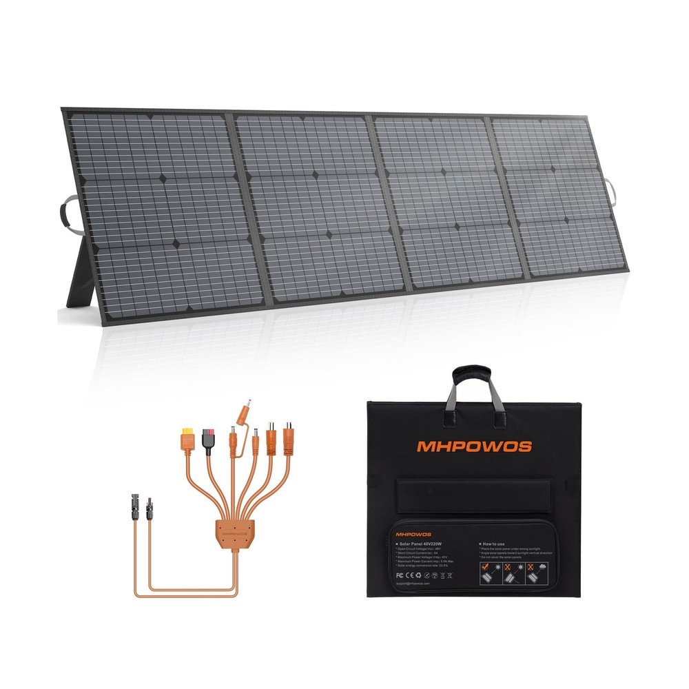 Portable Solar Panel 220W 40V Monocrystalline Foldable Solar Panels Charger P…