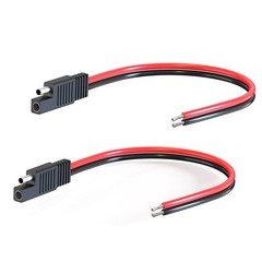 2 Pack 1Ft 2 Pin SAE Connector Cable 14AWG for Solar Panel Car Motorcycle
