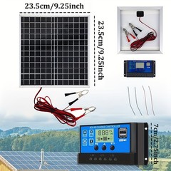 Solar Kit 100A Controller, 18V USB Port Panel for RV Marine Caravan