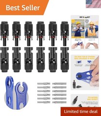 12 PCS High-Performance Solar Connectors with Spanners – 10AWG Crimp Type