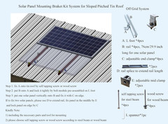 Solar Panel Roof Mounts Bracket Kit for Sloped Pitched Tin Roof