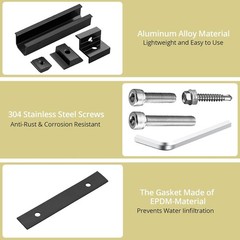 Solar Panel Mounting Brackets,Included 10×4.72 in Rails+4 end Clamps+6 Center