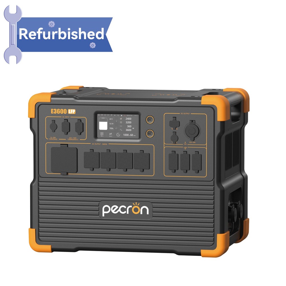 Used pecron E3600LFP Portable Power Station 3072Wh 3600W LiFePO4 Battery Home